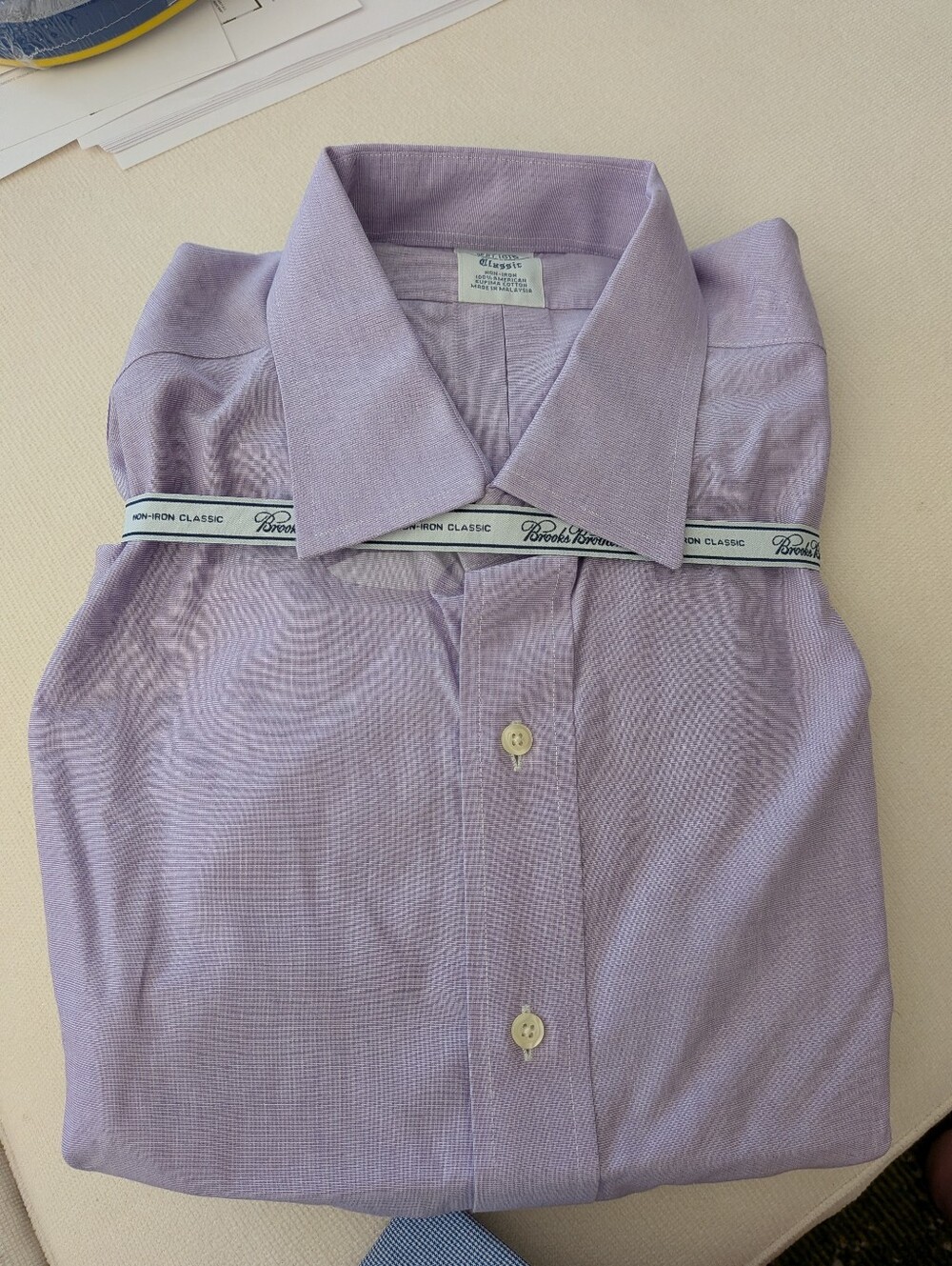 Brooks Brothers Lavender Check Non-Iron Dress Shirt - Men